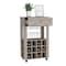Tuhome Memphis Bar Cart, Twelve Built-in Wine Rack, Four Legs, One Open Shelf, Light Gray BLZ6720 - alternate 4